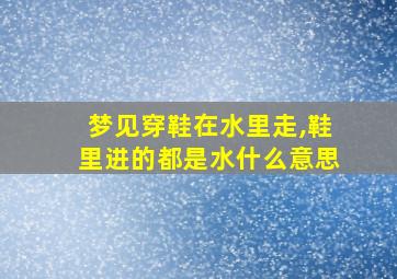 梦见穿鞋在水里走,鞋里进的都是水什么意思