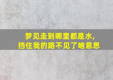 梦见走到哪里都是水,挡住我的路不见了啥意思