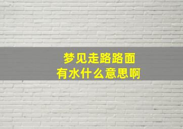 梦见走路路面有水什么意思啊