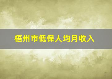 梧州市低保人均月收入