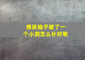 棉袄袖子破了一个小洞怎么补好呢