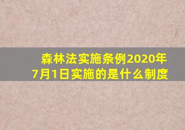 森林法实施条例2020年7月1日实施的是什么制度