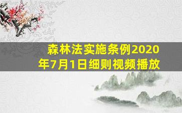 森林法实施条例2020年7月1日细则视频播放