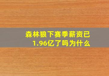 森林狼下赛季薪资已1.96亿了吗为什么