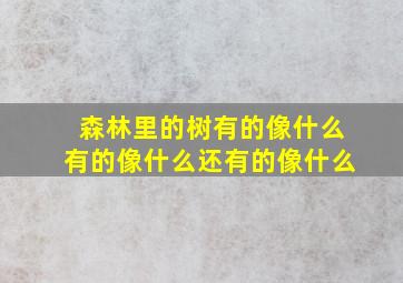 森林里的树有的像什么有的像什么还有的像什么