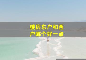 楼房东户和西户哪个好一点