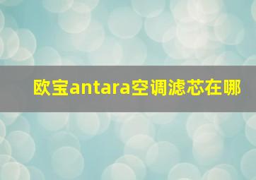 欧宝antara空调滤芯在哪