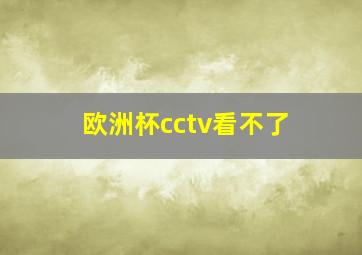 欧洲杯cctv看不了