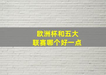 欧洲杯和五大联赛哪个好一点