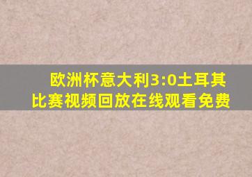 欧洲杯意大利3:0土耳其比赛视频回放在线观看免费