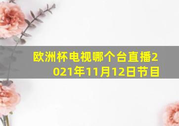 欧洲杯电视哪个台直播2021年11月12日节目