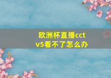 欧洲杯直播cctv5看不了怎么办