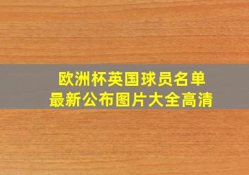 欧洲杯英国球员名单最新公布图片大全高清