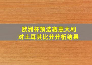 欧洲杯预选赛意大利对土耳其比分分析结果