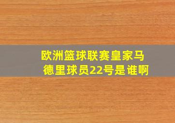 欧洲篮球联赛皇家马德里球员22号是谁啊