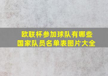 欧联杯参加球队有哪些国家队员名单表图片大全