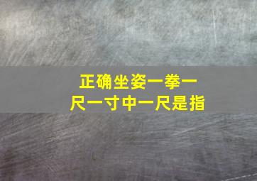 正确坐姿一拳一尺一寸中一尺是指