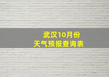 武汉10月份天气预报查询表