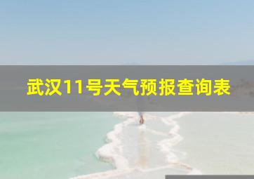 武汉11号天气预报查询表