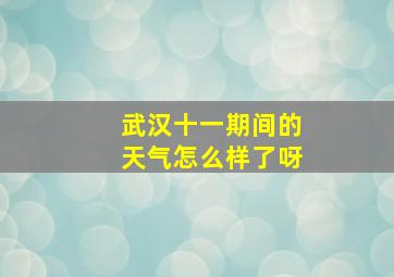 武汉十一期间的天气怎么样了呀