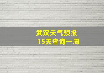 武汉天气预报15天查询一周