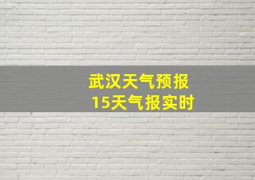 武汉天气预报15天气报实时