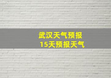 武汉天气预报15天预报天气