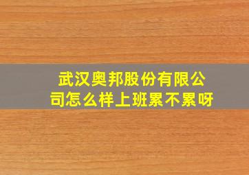 武汉奥邦股份有限公司怎么样上班累不累呀