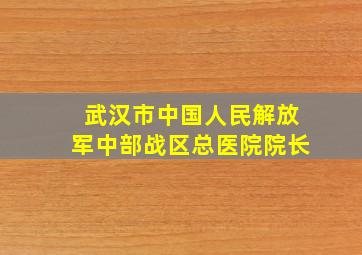 武汉市中国人民解放军中部战区总医院院长