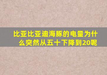 比亚比亚迪海豚的电量为什么突然从五十下降到20呢