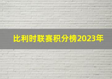 比利时联赛积分榜2023年