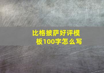 比格披萨好评模板100字怎么写