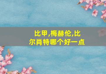 比甲,梅赫伦,比尔肖特哪个好一点