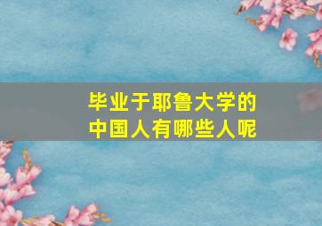 毕业于耶鲁大学的中国人有哪些人呢