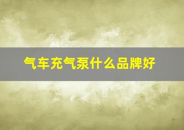 气车充气泵什么品牌好