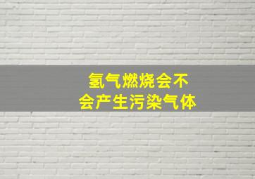 氢气燃烧会不会产生污染气体