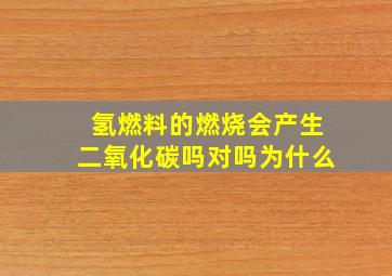 氢燃料的燃烧会产生二氧化碳吗对吗为什么