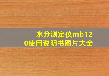 水分测定仪mb120使用说明书图片大全