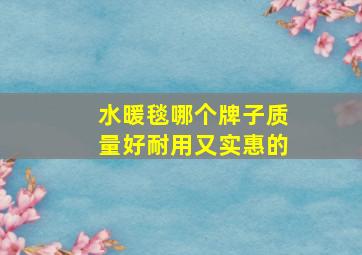 水暖毯哪个牌子质量好耐用又实惠的