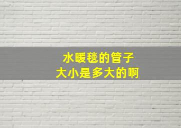 水暖毯的管子大小是多大的啊