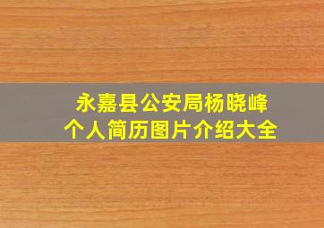 永嘉县公安局杨晓峰个人简历图片介绍大全