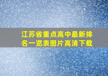 江苏省重点高中最新排名一览表图片高清下载