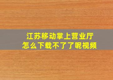 江苏移动掌上营业厅怎么下载不了了呢视频