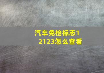 汽车免检标志12123怎么查看