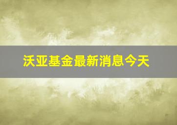 沃亚基金最新消息今天