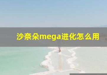 沙奈朵mega进化怎么用