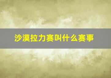 沙漠拉力赛叫什么赛事