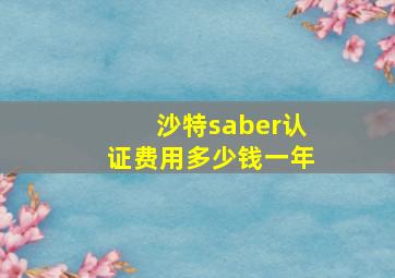 沙特saber认证费用多少钱一年