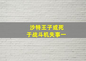 沙特王子或死于战斗机失事一