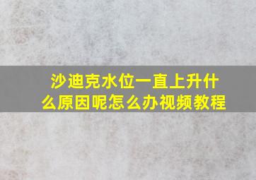 沙迪克水位一直上升什么原因呢怎么办视频教程